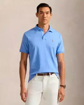 Мужская рубашка поло из хлопка пима, стандартный крой Polo Ralph Lauren, цвет Azul Porcelana