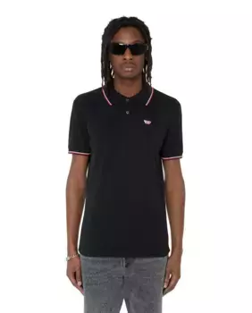 Мужская рубашка-поло из хлопка с короткими рукавами Diesel, черный