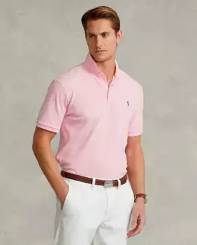 Мужская рубашка-поло из хлопка, стандартного кроя Polo Ralph Lauren, розовый