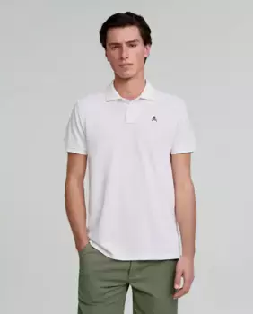 Мужская рубашка-поло из хлопка, стандартного кроя Scalpers, белый