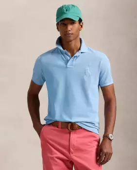 Мужская рубашка-поло из хлопка, стандартного кроя Polo Ralph Lauren, цвет Azul Porcelana