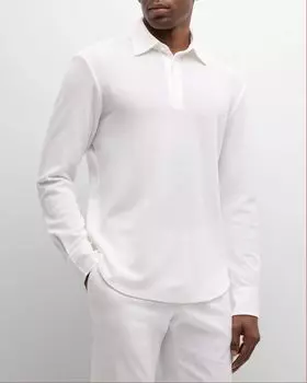 Мужская рубашка поло из хлопкового джерси пике ZEGNA, цвет White