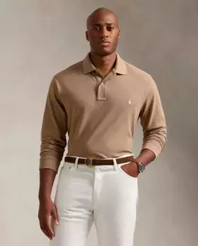 Мужская рубашка-поло из хлопкового пике Classic, большие размеры Polo Ralph Lauren, цвет Topo