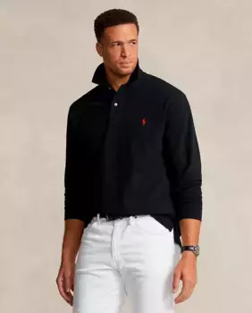 Мужская рубашка-поло из хлопкового пике Classic, большие размеры Polo Ralph Lauren, черный