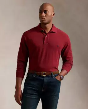 Мужская рубашка-поло из хлопкового пике Classic, большие размеры Polo Ralph Lauren, цвет Rojo Granate