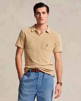 Мужская рубашка-поло из махрового хлопка BCI стандартного кроя Polo Ralph Lauren, бежевый