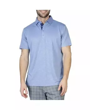 Мужская рубашка поло из микро пике в тон с цветочным принтом Slub Tailorbyrd, синий