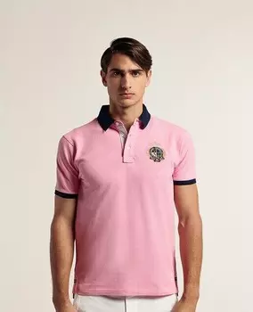 Мужская рубашка-поло из пике cost classic с коротким рукавом Valecuatro, розовый