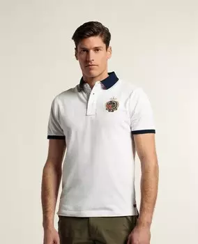 Мужская рубашка-поло из пике cost classic с коротким рукавом Valecuatro, белый