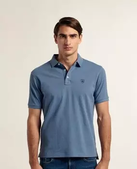Мужская рубашка-поло из пике cost classic с коротким рукавом Valecuatro, индиго