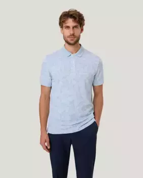 Мужская рубашка поло из пике с цветочным принтом Pierre Cardin, голубой