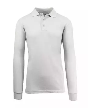 Мужская рубашка-поло из пике с длинными рукавами Galaxy By Harvic, белый