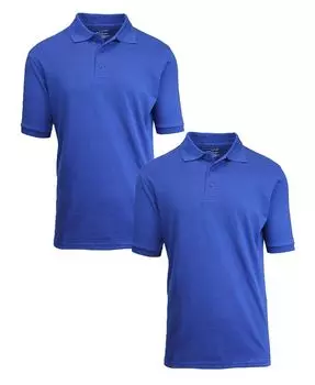 Мужская рубашка-поло из пике с короткими рукавами, упаковка из 2 шт. Galaxy By Harvic, цвет Royal