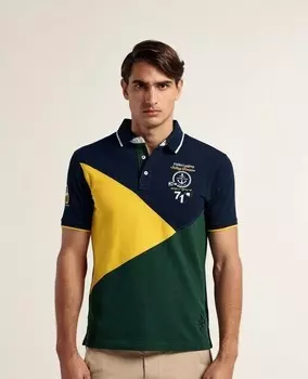 Мужская рубашка-поло из пике с короткими рукавами Valecuatro, желтый