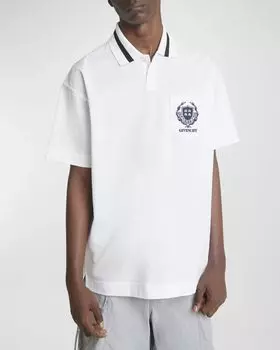 Мужская рубашка-поло из пике с логотипом университета Givenchy, цвет White