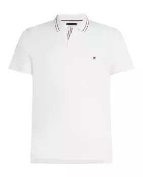 Мужская рубашка-поло из пике с планкой, большие размеры Tommy Hilfiger, белый