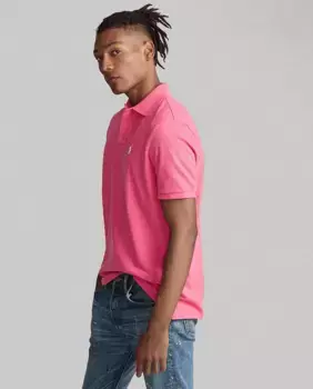 Мужская рубашка-поло из пике стандартного кроя Iconic Polo Ralph Lauren, цвет Fucsia