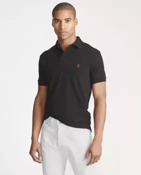 Мужская рубашка-поло из пике стандартного кроя Iconic Polo Ralph Lauren, черный