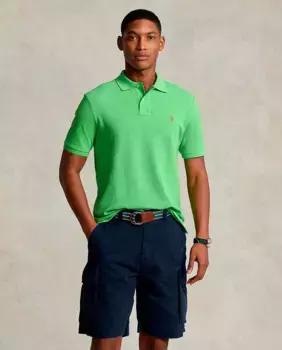 Мужская рубашка-поло из пике стандартного кроя Iconic Polo Ralph Lauren, светло-зеленый