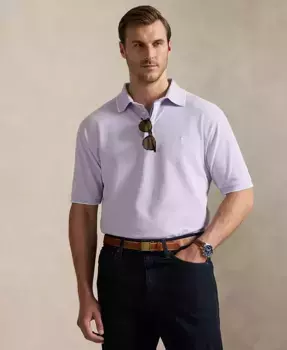 Мужская рубашка-поло из сетки Oxford Stretch для больших и высоких Polo Ralph Lauren, фиолетовый