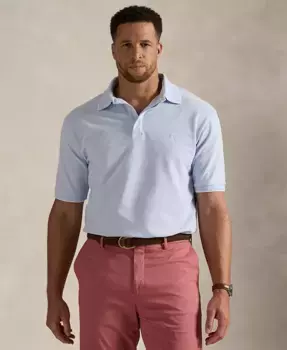 Мужская рубашка-поло из сетки Oxford Stretch для больших и высоких Polo Ralph Lauren, синий