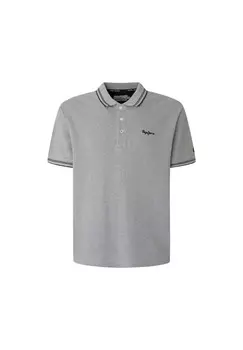Мужская рубашка-поло - JETT, короткие рукава, планка на пуговицах Pepe Jeans, серый