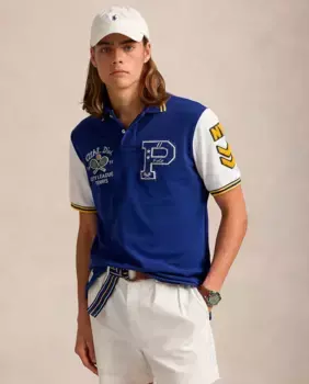 Мужская рубашка-поло классического кроя из хлопка Polo Ralph Lauren, тёмно-синий