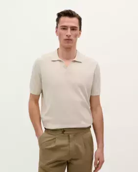 Мужская рубашка-поло классического кроя из хлопка Scalpers, бежевый