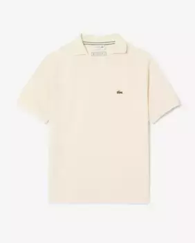 Мужская рубашка-поло классического кроя с коротким рукавом из пике Lacoste, белый