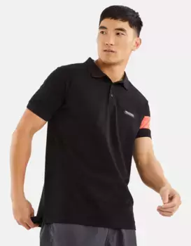 Мужская рубашка-поло классического кроя с короткими рукавами из пике Nautica, черный