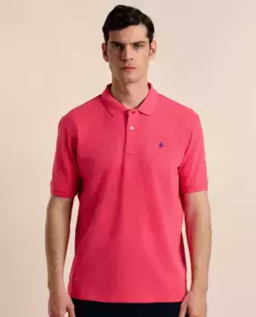 Мужская рубашка-поло классического кроя с короткими рукавами из пике Valecuatro, коралловый