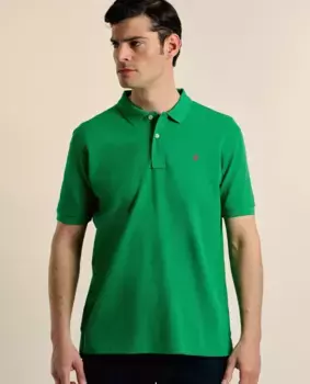 Мужская рубашка-поло классического кроя с короткими рукавами из пике Valecuatro, зеленый