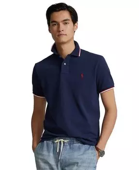 Мужская рубашка-поло классического кроя в сетку Polo Ralph Lauren, цвет Newport Navy