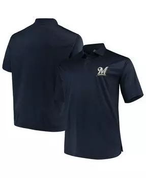 Мужская рубашка-поло Majestic Navy Milwaukee Brewers Big Tall с птичьим глазом Fanatics