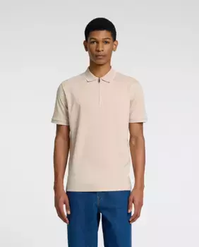 Мужская рубашка-поло на молнии, стандартного кроя Selected, серый