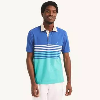 Мужская рубашка-поло Nautica Classic Fit Sustainably Crafted Chest-Stripe Polo, цвет windsurf blue