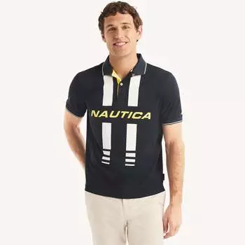 Мужская рубашка-поло Nautica Navtech Sustainably Crafted Colorblock Classic Fit, цвет navy seas