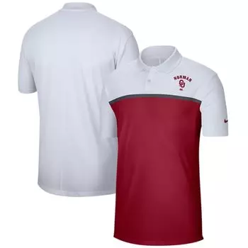 Мужская рубашка-поло Nike White/Crimson Oklahoma Earlys Color Block Victory Performance