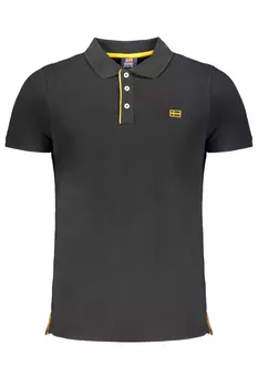 Мужская рубашка-поло Norway 1963 с коротким рукавом классического кроя, черный
