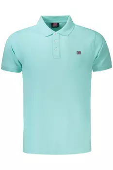 Мужская рубашка-поло Norway 1963 с коротким рукавом хлопковая, бирюзовый