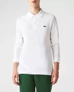 Мужская рубашка поло облегающего кроя из пике Lacoste