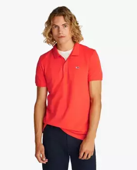 Мужская рубашка-поло облегающего кроя с короткими рукавами Tommy Jeans, оранжевый