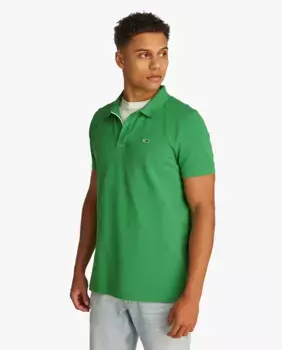 Мужская рубашка-поло облегающего кроя с короткими рукавами Tommy Jeans, зеленый