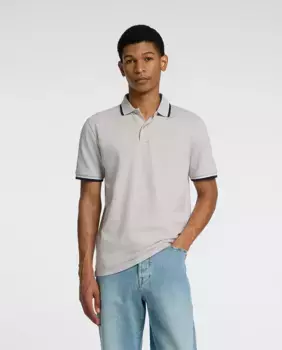 Мужская рубашка-поло облегающего кроя Selected, серый