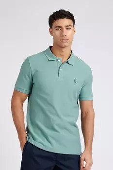 Мужская рубашка поло обычного кроя с узором «елочка» U.S. Polo Assn, синий