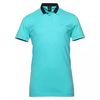 Мужская рубашка-поло Paddy 1 Hugo Boss с 3D-воротником, бирюзовая