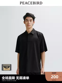 Мужская рубашка-поло Peacebird свободная, черный