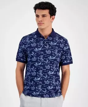 Мужская рубашка-поло пике с лисьим узором Club Room, синий