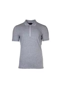 Мужская рубашка-поло - Потайные пуговицы, хлопок стрейч ARMANI EXCHANGE, серый