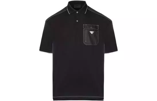 Рубашка-поло мужская Prada с карманом, черный